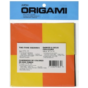 Aitoh Origami Paper 36 Sheets 5-7/8"x5-7/8" Two-Tone Squares