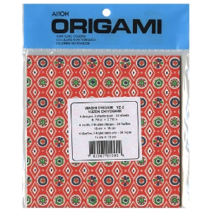 Aitoh Yuzen Chiyogami Washi Origami Paper 24 Sheets 5-7/8"x5-7/8" Assorted