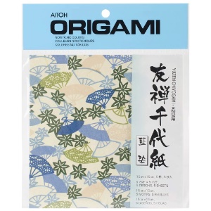 Yuzen Chiyogami Aizome Origami (5 Sheets)