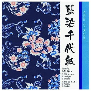 Aitoh Aizome Chiyogami Origami Paper 8 Sheets 6"x6"