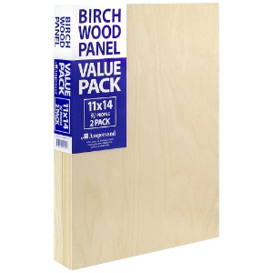Ampersand Value Pack Birch Wood Panel 7/8" Profile 2 Pack 11"x14"