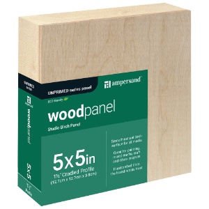 Ampersand Unprimed Series Woodpanel Birch Panel 1.5" Gallery 5"x5"