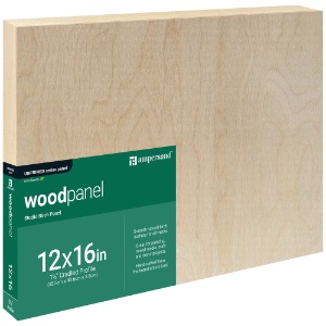Ampersand Unprimed Series Woodpanel Birch Panel 1.5" Gallery 12"x16"