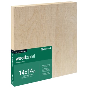 Ampersand Unprimed Series Woodpanel Birch Panel 1.5" Gallery 14"x14"
