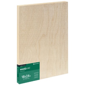 Ampersand Unprimed Series Woodpanel Birch Panel 1.5" Gallery 18"x24"