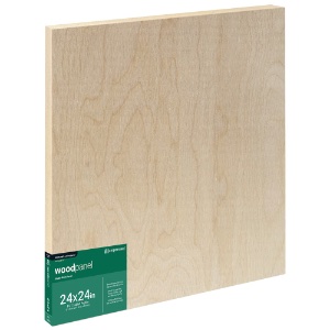 Ampersand Unprimed Series Woodpanel Birch Panel 1.5" Gallery 24"x24"