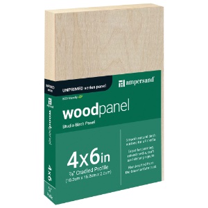 Ampersand Unprimed Series Woodpanel Birch Panel 7/8" Studio 4"x6"