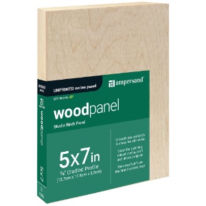 Ampersand Unprimed Series Woodpanel Birch Panel 7/8" Studio 5"x7"
