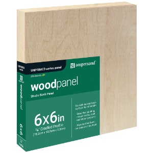Ampersand Unprimed Series Woodpanel Birch Panel 7/8" Studio 6"x6"