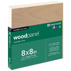 Ampersand Unprimed Series Woodpanel Birch Panel 7/8" Studio 8"x8"