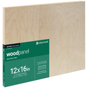 Ampersand Unprimed Series Woodpanel Birch Panel 7/8" Studio 12"x16"