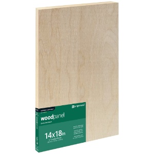 Ampersand Unprimed Series Woodpanel Birch Panel 7/8" Studio 14"x18"