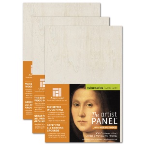 Artist Panel Unprimed Basswood Artist Panel 7/8" Cradled 3 Pack 4"x6"