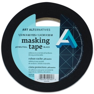 Art Alternatives pH Neutral Masking Tape 1/2" x 60yd Black