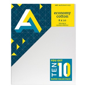 Art Alternatives Economy Cotton Stretched Canvas 10 Pack 8"x10" Super Value