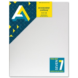 Art Alternatives Economy Cotton Stretched Canvas 7 Pack 11"x14" Super Value