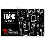 Art Supply Warehouse Gift Card $75 "Thank You"