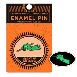 ASW Enamel Pin Series 4 Zombie Brush In Hand (Glow In the Dark)