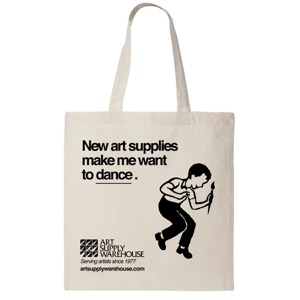 ASW Tote Bag Natural New Art Supplies Make Me Want To Dance