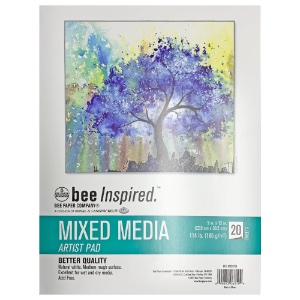 Bee Paper Bee Inspired Artist Mixed Media Paper Pad 20 Sheets 9"x12"