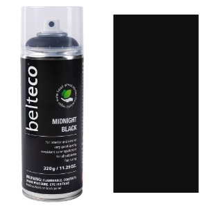 Belteco Water-Based Spray Paint 11.29oz Semi Gloss Midnight Black