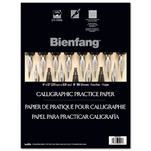 Bienfang Lined Calligraphy Practice Paper Pad 50 Sheets 9"x12" White