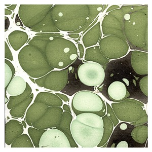 Black Ink Indian Marbled Molecular Paper 22"x30" Jade/Riverstone