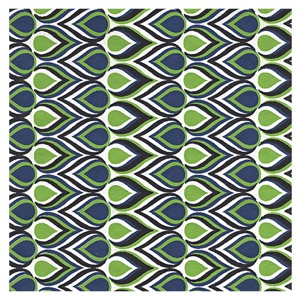 Black Ink Indian Teardrops Paper 22"x30" Lime/Blue/Black on White