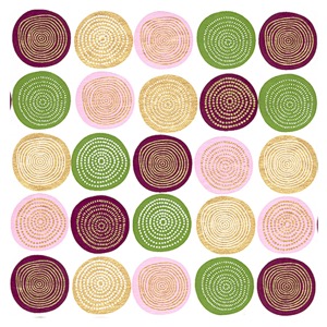 Black Ink Indian Lolli Paper 22"x30" Pink/Apple Green/Plum/Gold on White