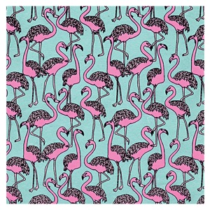 Black Ink Indian Pink Flamingos Paper 22"x30" Pink/Black/Aqua