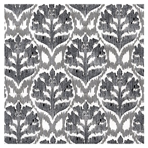 Black Ink Indian Damask Paper 22"x30" Black/Silver