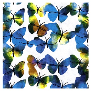 Black Ink Indian Rainbow Dot Butterflies Paper 22"x30" Multicolor