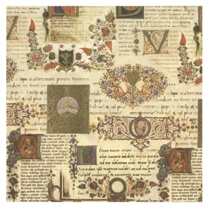 Black Ink Italian Florentine Paper 27"x36" Renaissance Manuscript