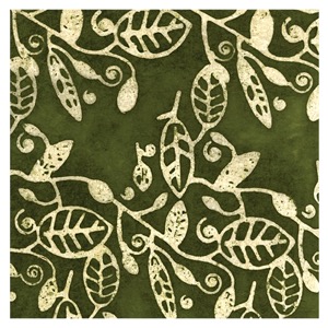 Black Ink Leaves & Vines Lokta Paper 20"x30" Olive