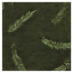 Black Ink Sun Washed Fern Lokta Paper 20"x30" Palm Green/Forest