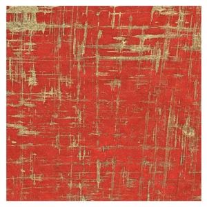 Black Ink Lokta Paper 20"x30" Gold Brush On Regal Red
