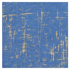Black Ink Lokta Paper 20"x30" Gold Brush On Royal Blue