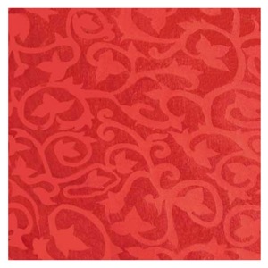 Black Ink Flower Design Lokta Paper 20"x30" Red