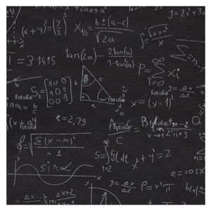 Black Ink Screenprinted Chalkboard Equations Lokta Paper 20"x30" White/Black