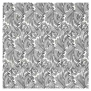 Black Ink Screenprinted Rolling Tide Lokta Paper 19"x29" Black on Natural