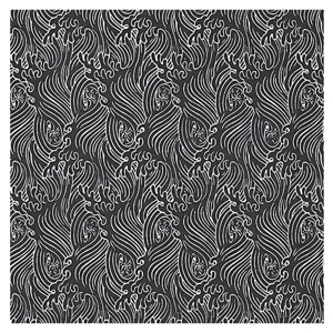 Black Ink Screenprinted Rolling Tide Lokta Paper 19"x29" White On Black