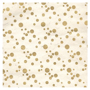Black Ink Screenprinted Party Confetti Lokta Paper 22"x30" Gold/Natural