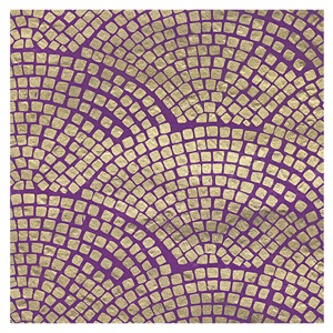 Black Ink Screenprinted Gold Pavers Lokta Paper 22"x30" Gold/Purple
