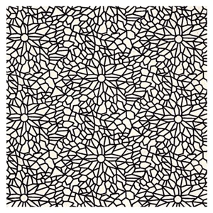 Black Ink Screenprinted Kaleidoscpe Lokta Paper 20"x30" Black/Natural
