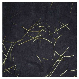 Black Ink Unryu Paper 8.5"x11" Black w/ Gold Thread