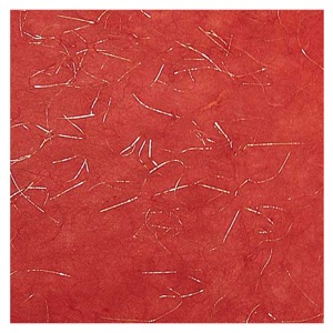 Black Ink Unryu Paper 8.5"x11" Red w/ Gold Thread