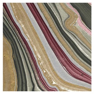 Black Ink Thai Marbled Paper 8.5"x11" Red/Gold/Green