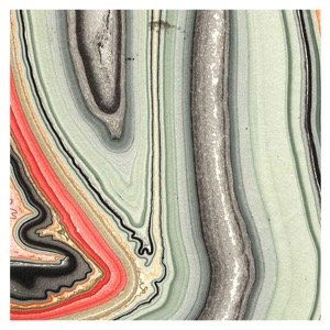 Black Ink Thai Marbled Paper 8.5"x11" Turquoise/Apricot/Raspberry