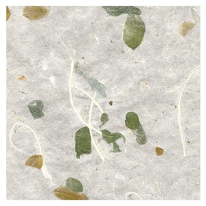 Black Ink Raintree Leaves Mulberry Paper 8.5"x11" Green/Gold/Natural
