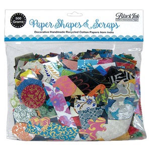 Black Ink Paper Shapes & Scraps 500grams